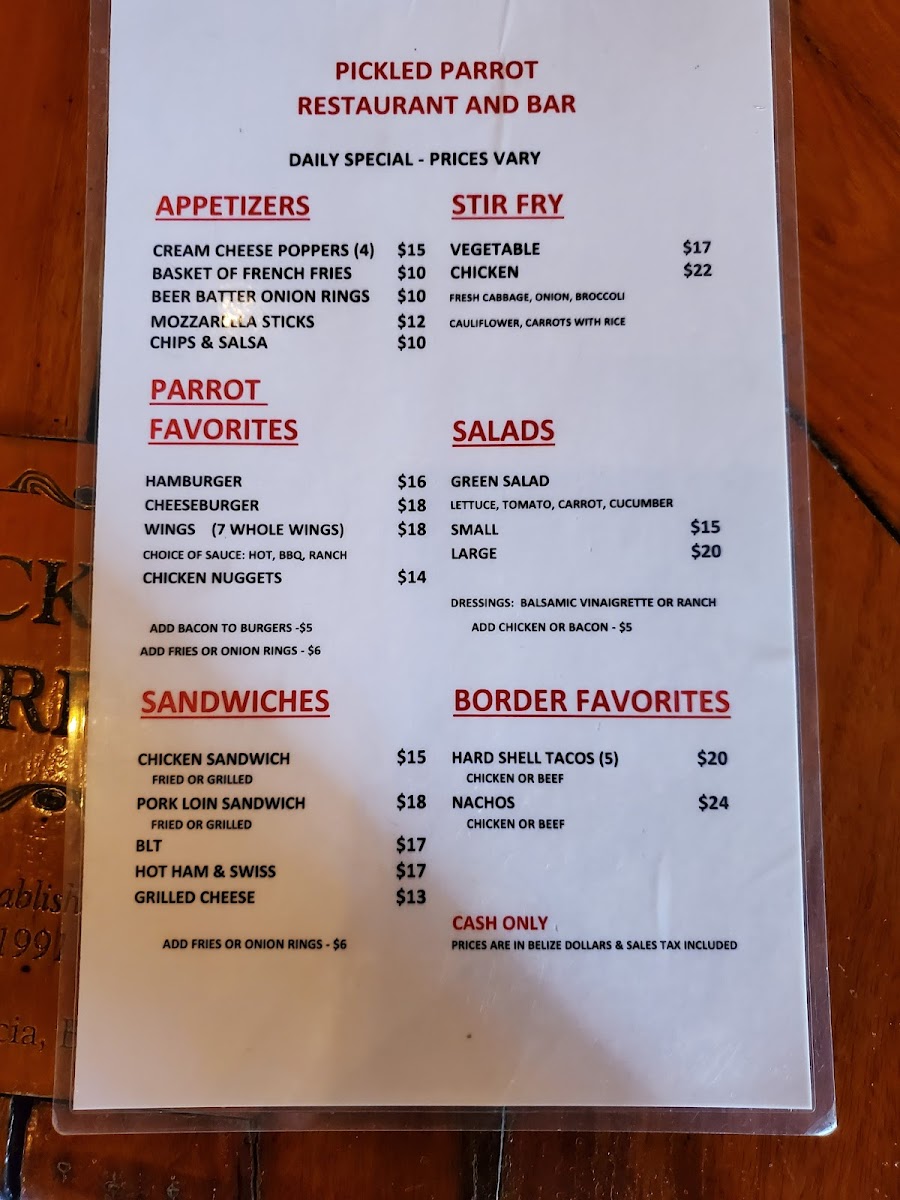 Menu Pickled Parrot-3