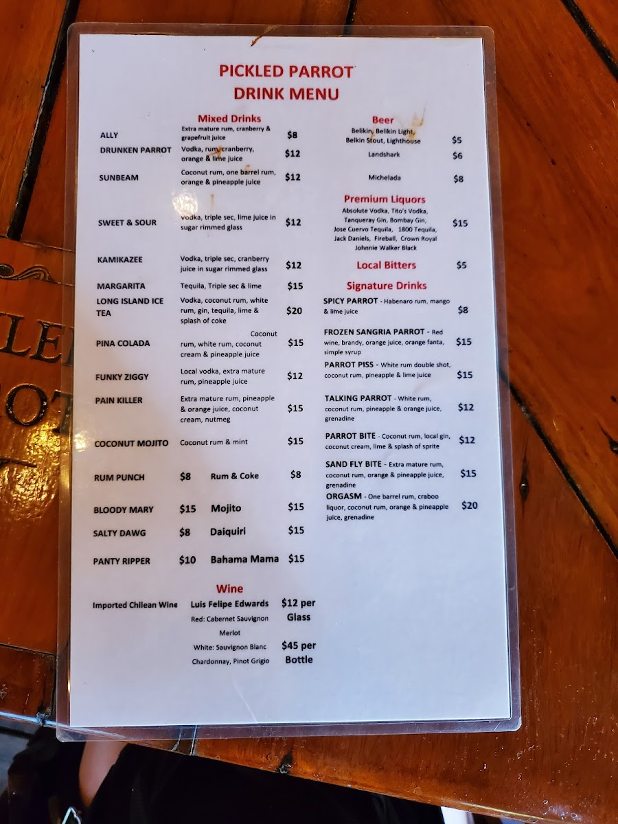 Menu Pickled Parrot-4