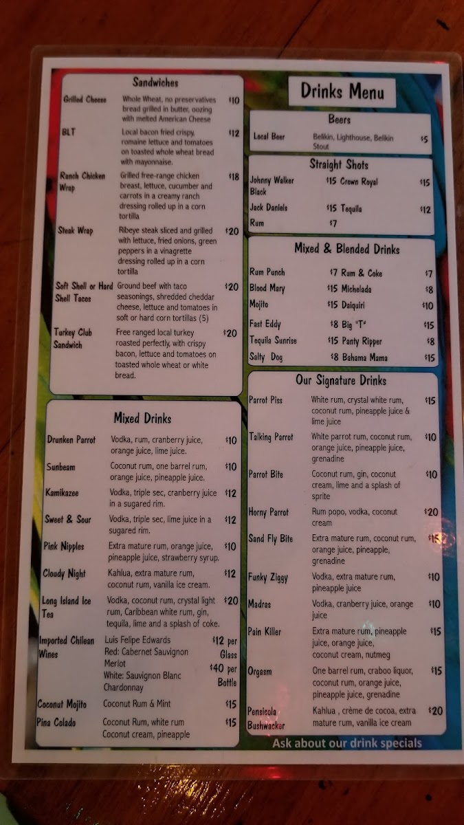 Menu Pickled Parrot-8