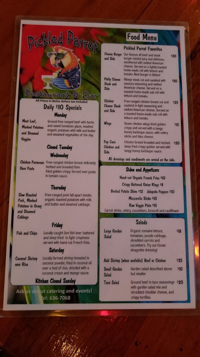 Menu Pickled Parrot-9